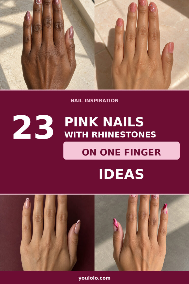 23 Pink Nails with Rhinestones on One Finger Ideas