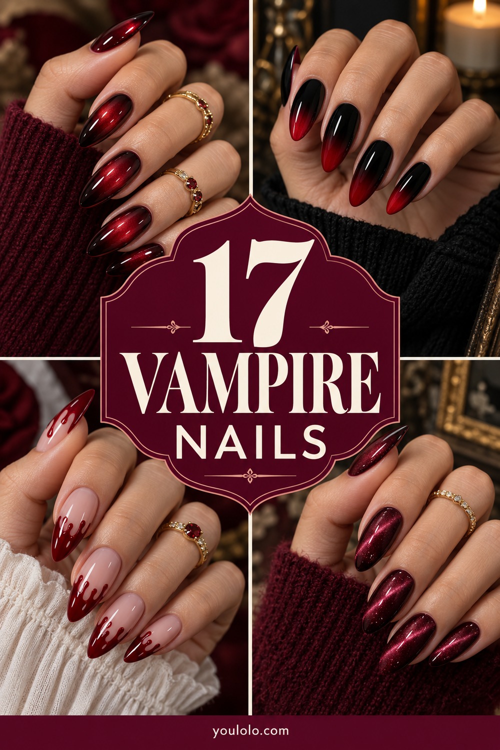 17 Vampire Nails Ideas That Feel Dark, Glossy and Chic