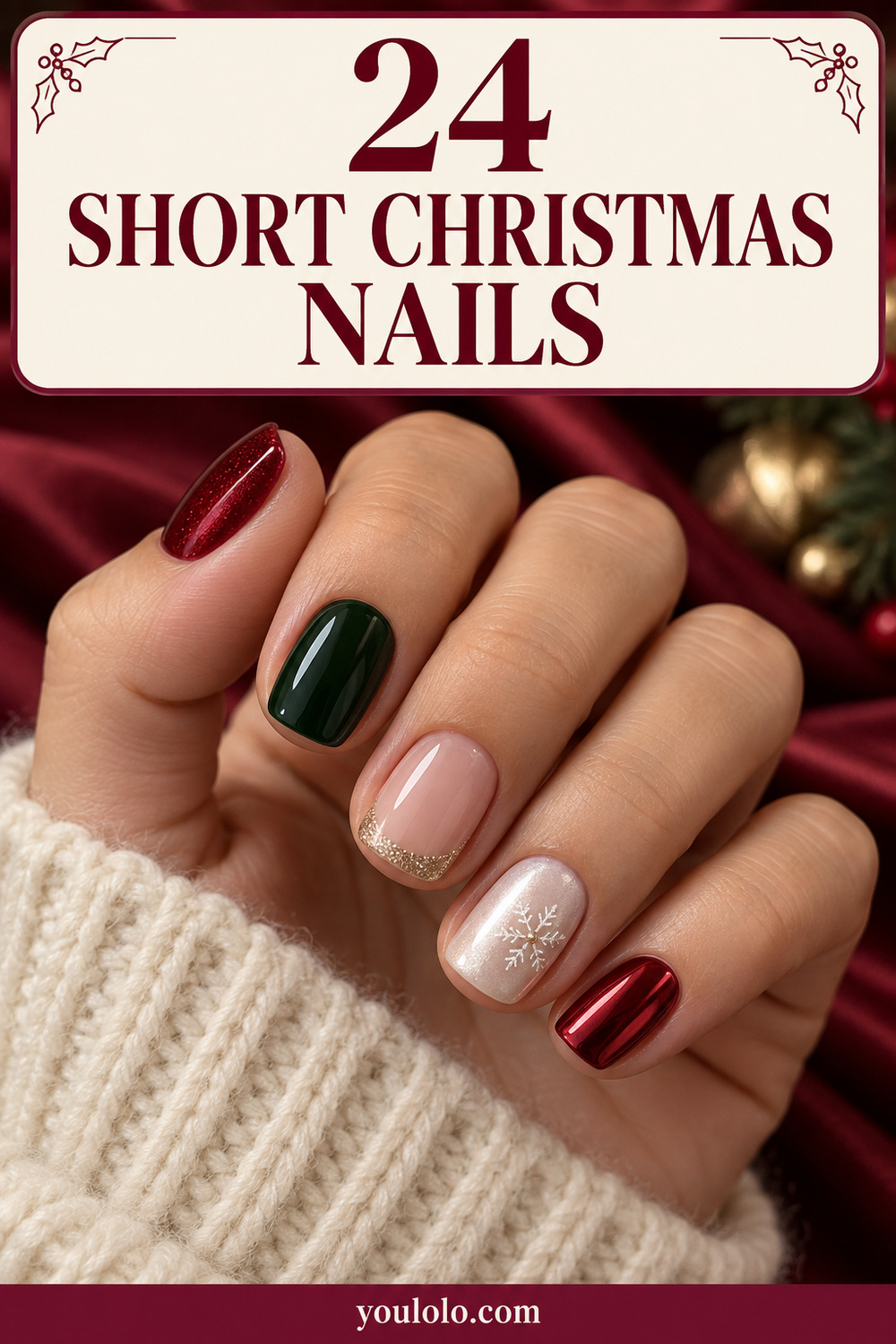 24 Short Christmas Nails Ideas That Feel Festive and Wearable