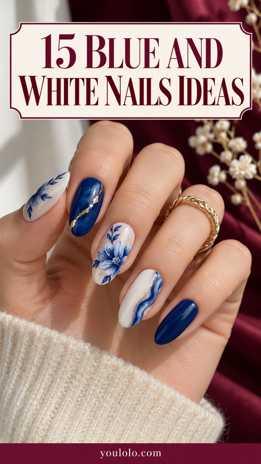 15 Blue and White Nails Ideas With a Crisp, Modern Finish