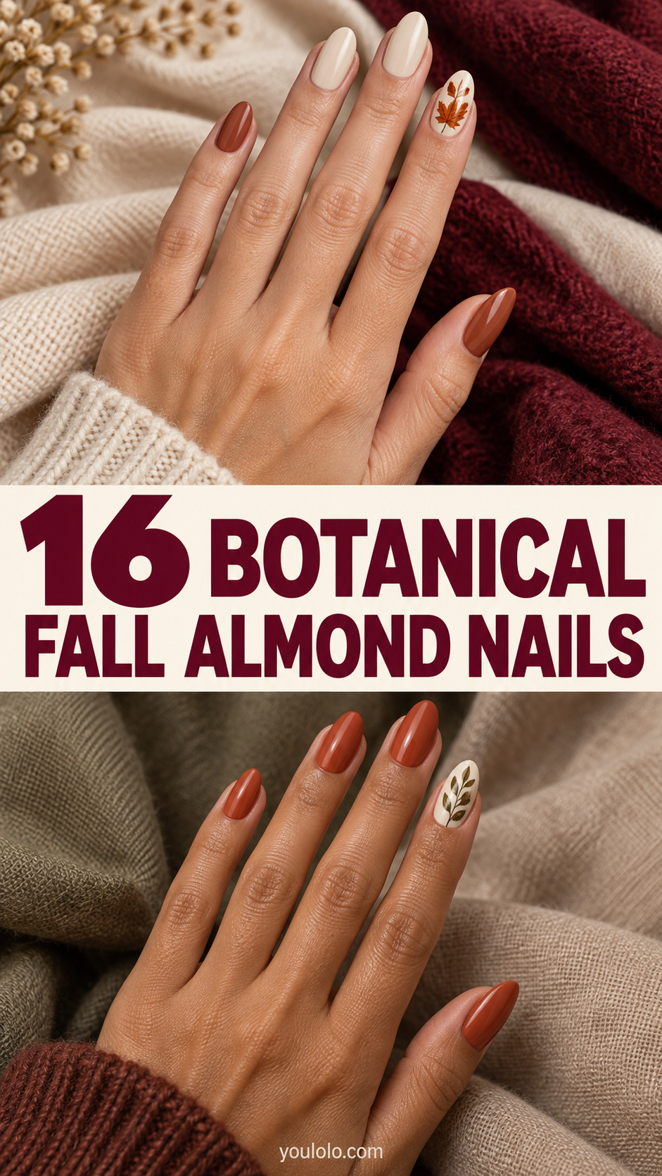 16 Botanical Fall Almond Nails: Beautiful Leaf Designs