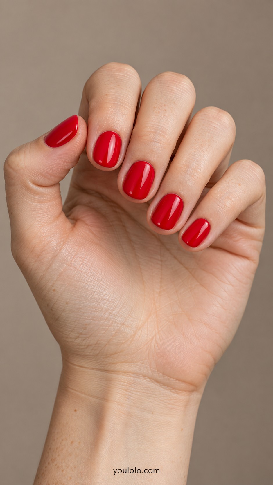 Cherry Red Nails — Classic Short Cherry Gloss
