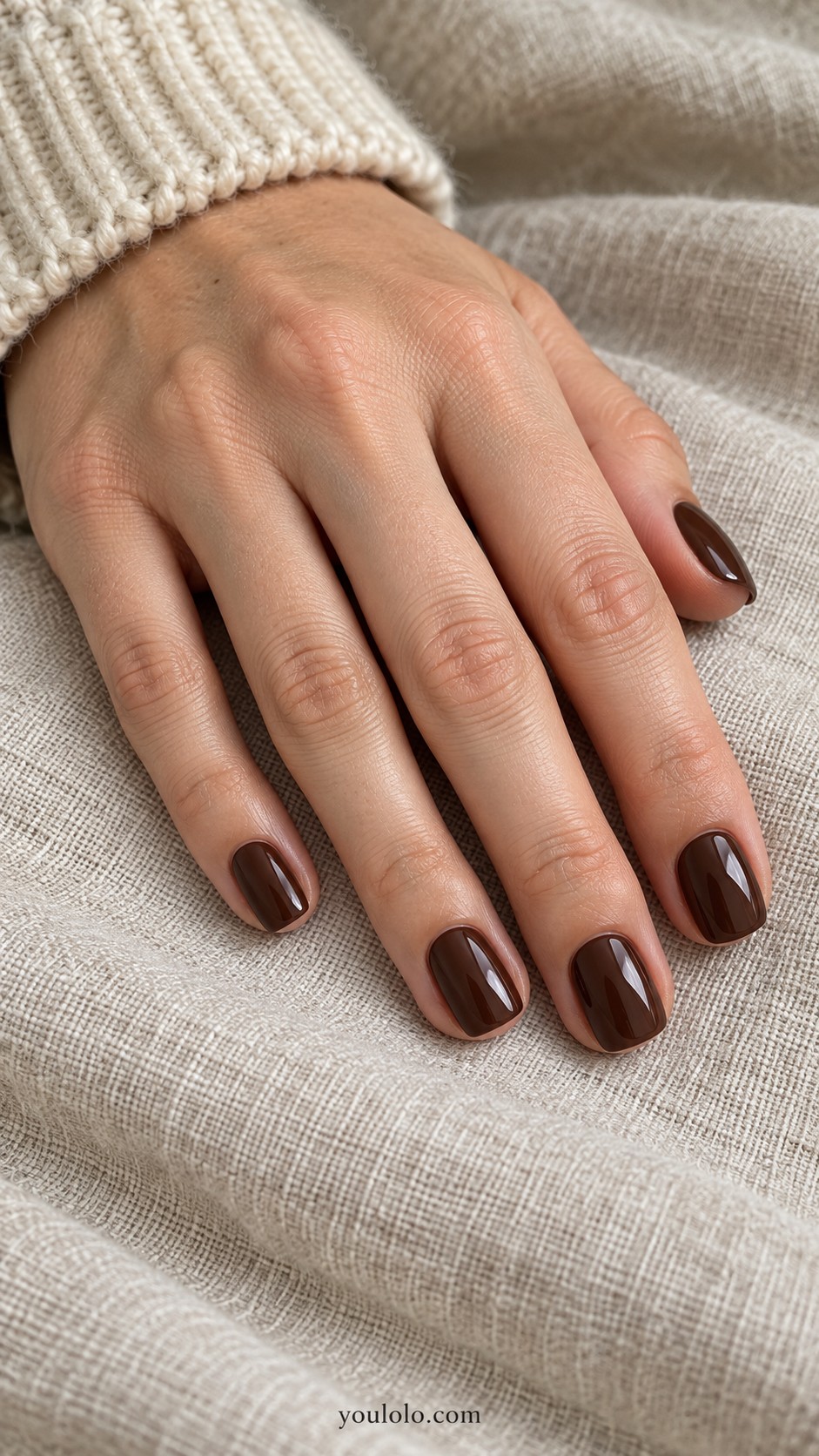 November nails ideas — Espresso Short Squares