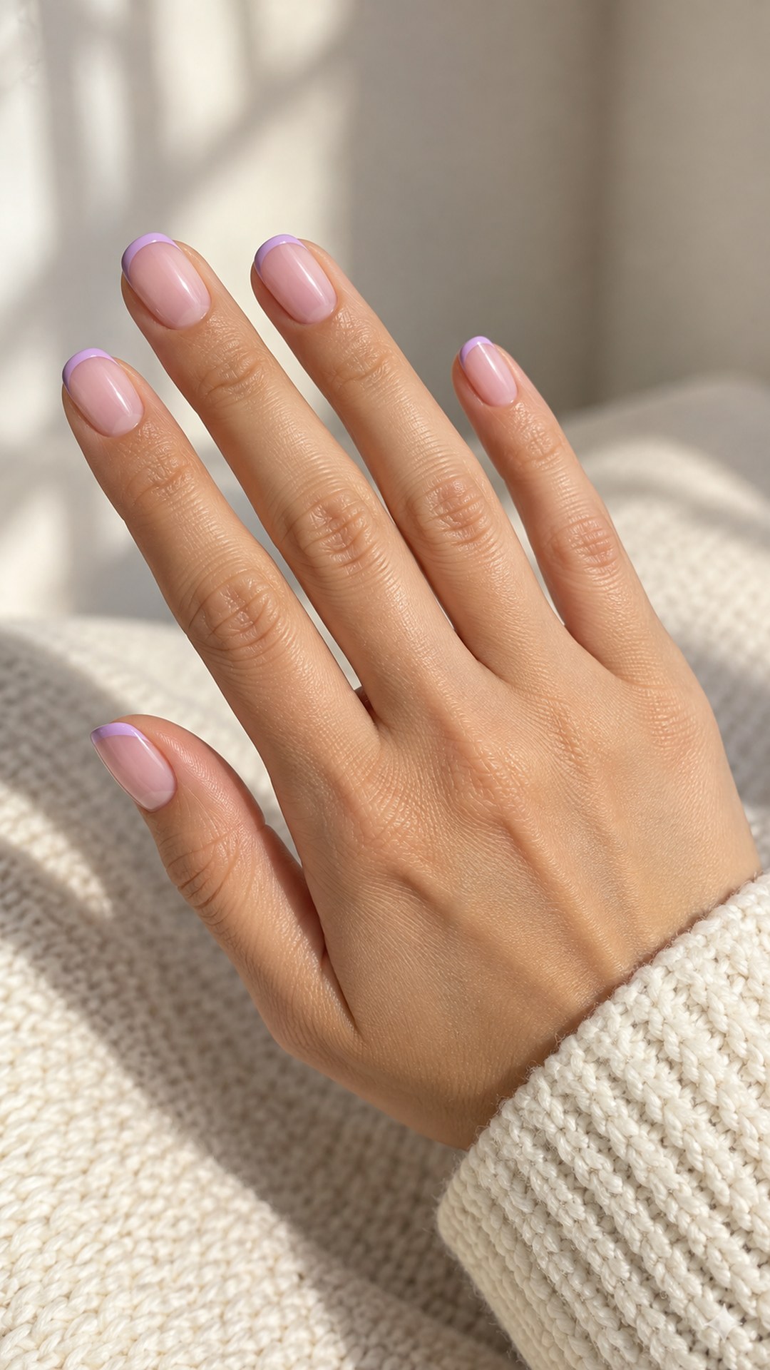 purple nail designs — Lavender Micro French