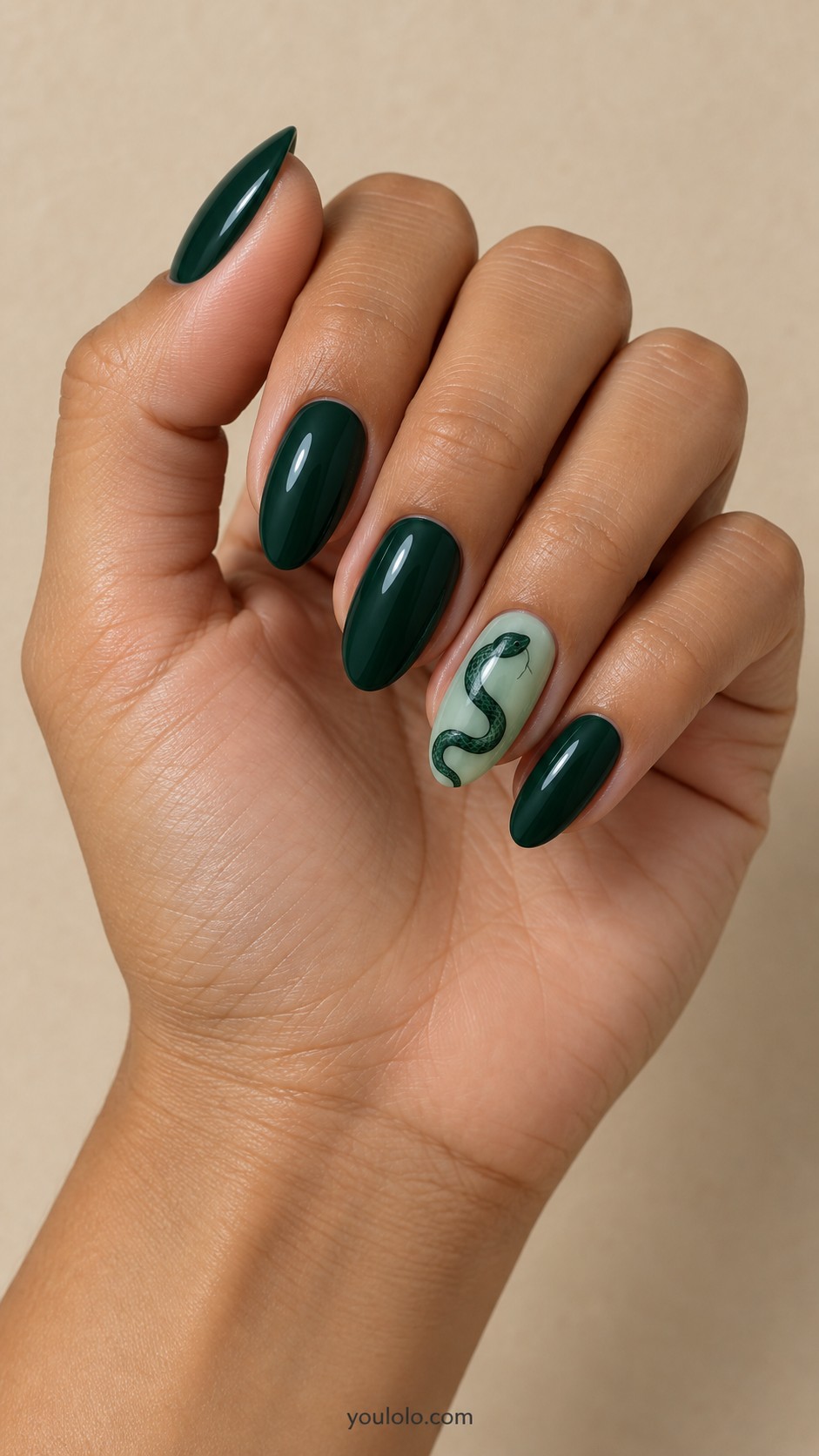 Witchy Nails — Jade Serpent Accent