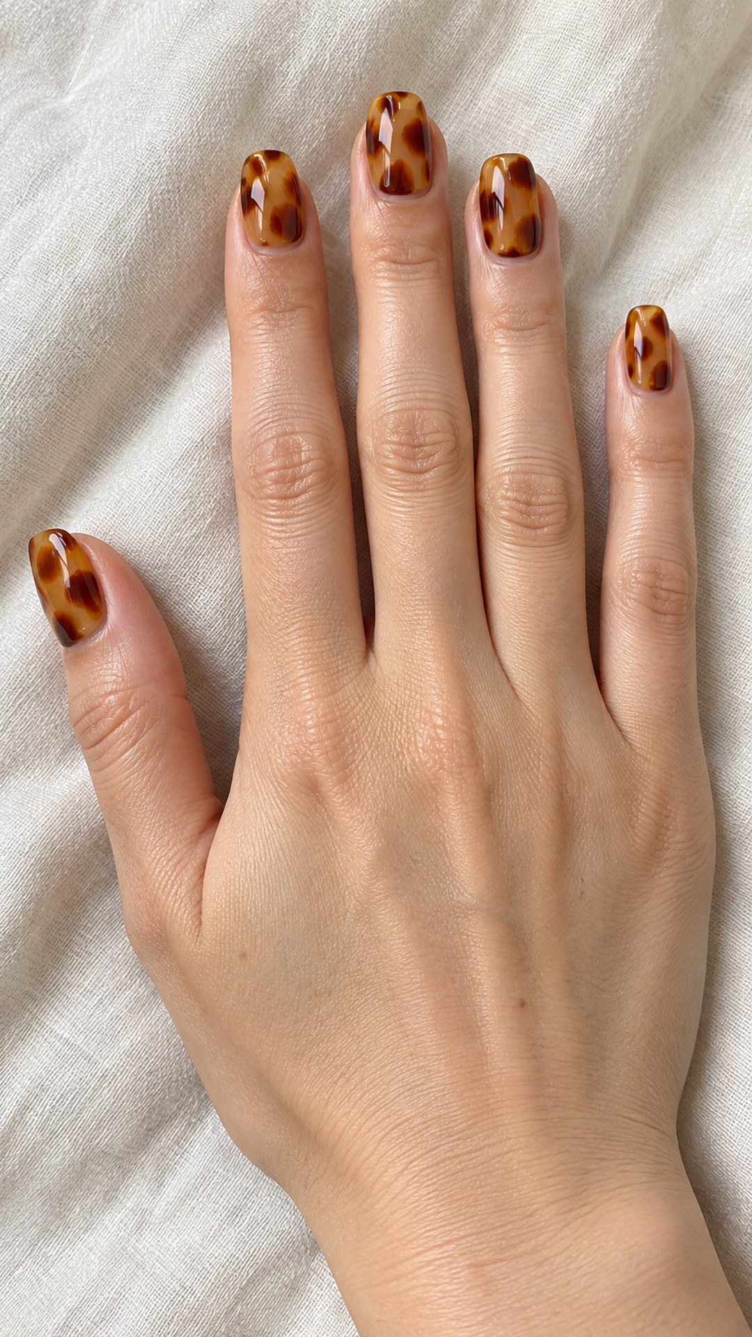 tortoise nails — Honey Tortoise Squoval Nails