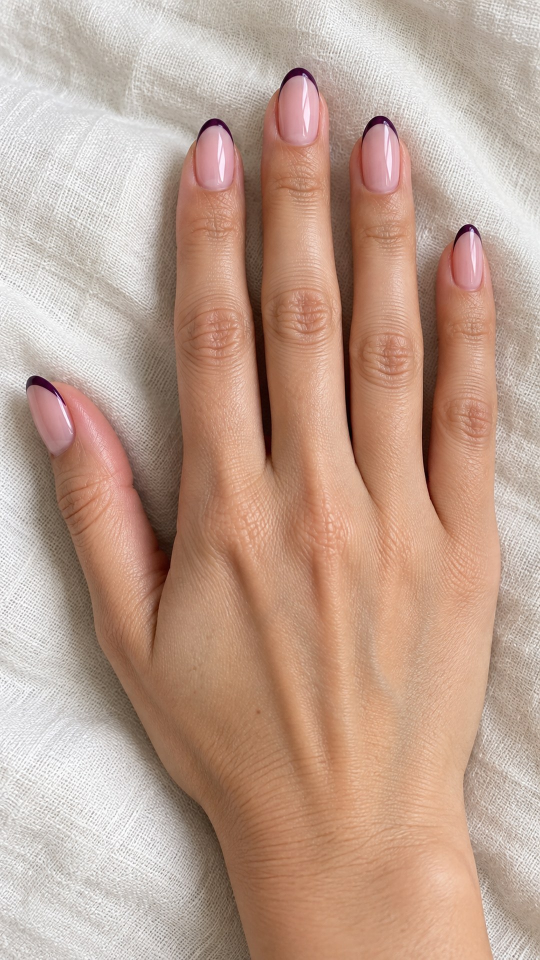 dark purple nails — Dark Purple Micro French