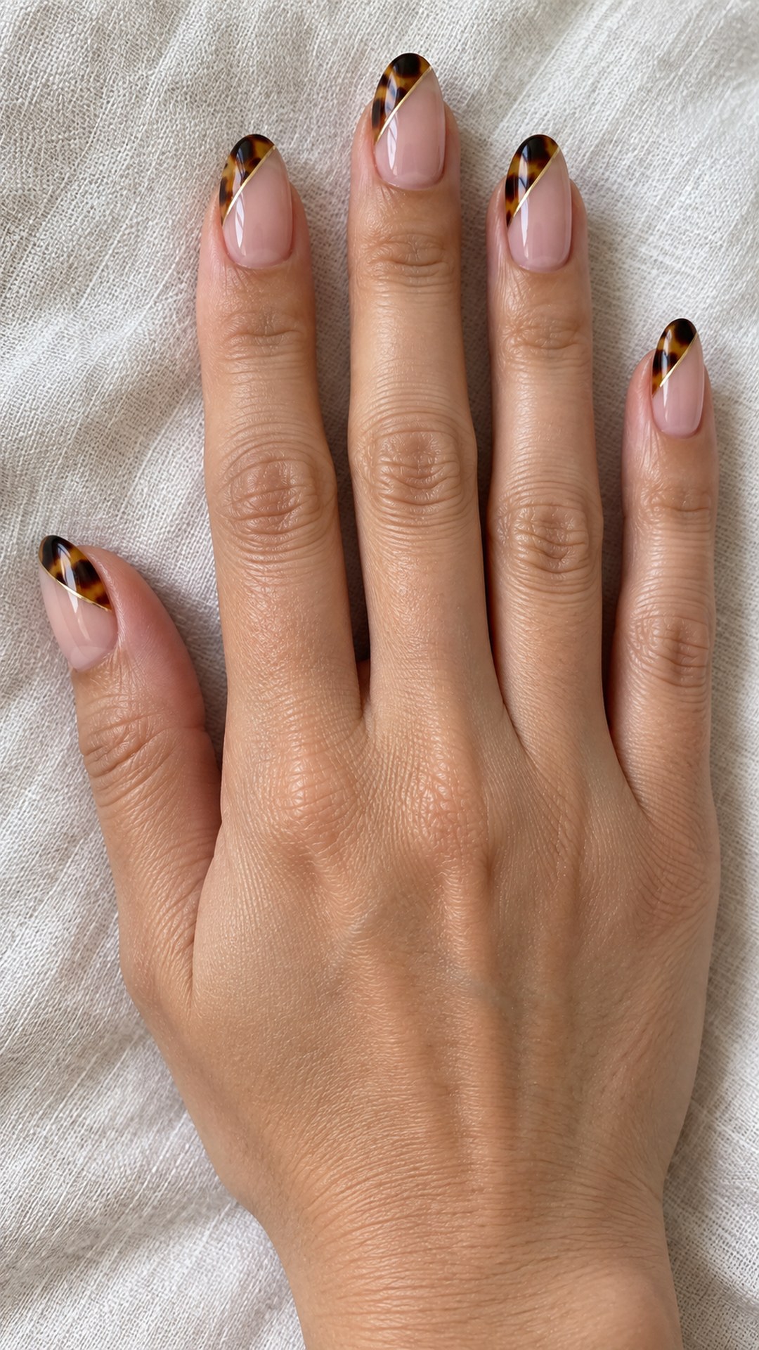 tortoise nails — Diagonal Tortoise Tips