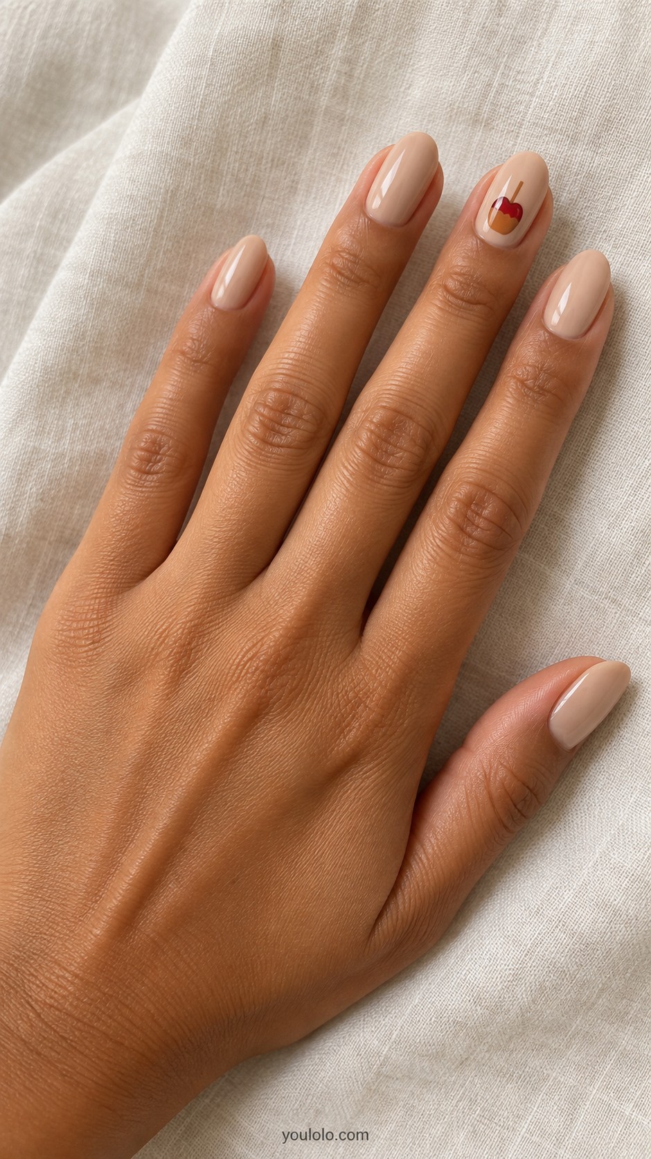 October Nails — A Tiny Caramel Apple