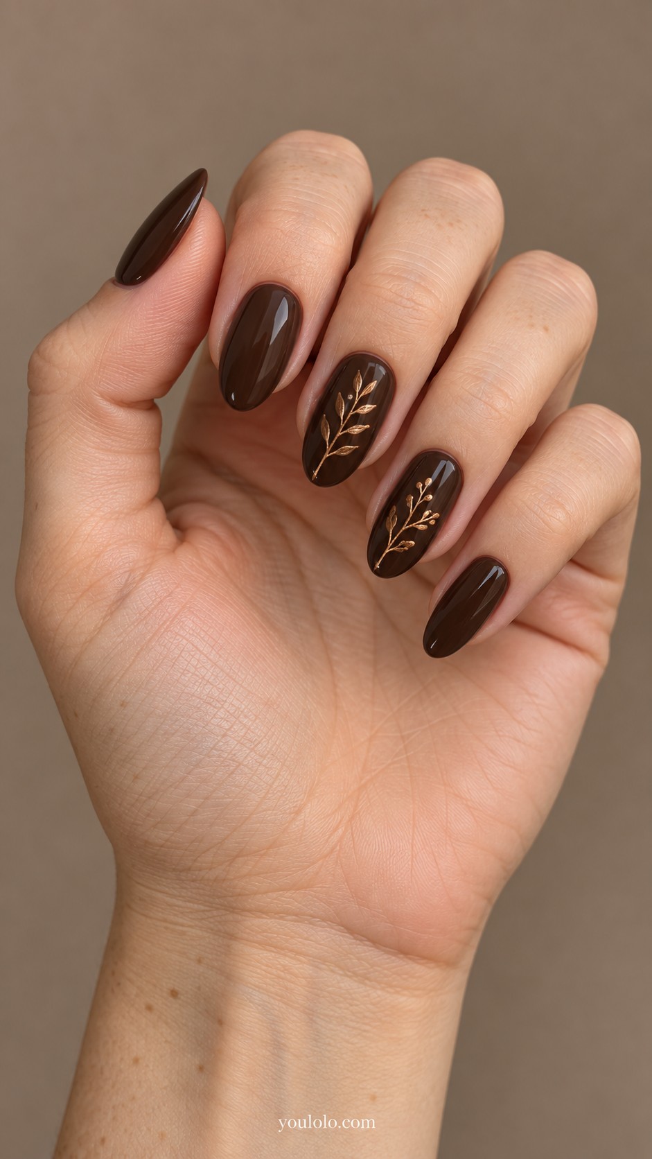 Witchy Nails — Bronze Botanical Spellbook