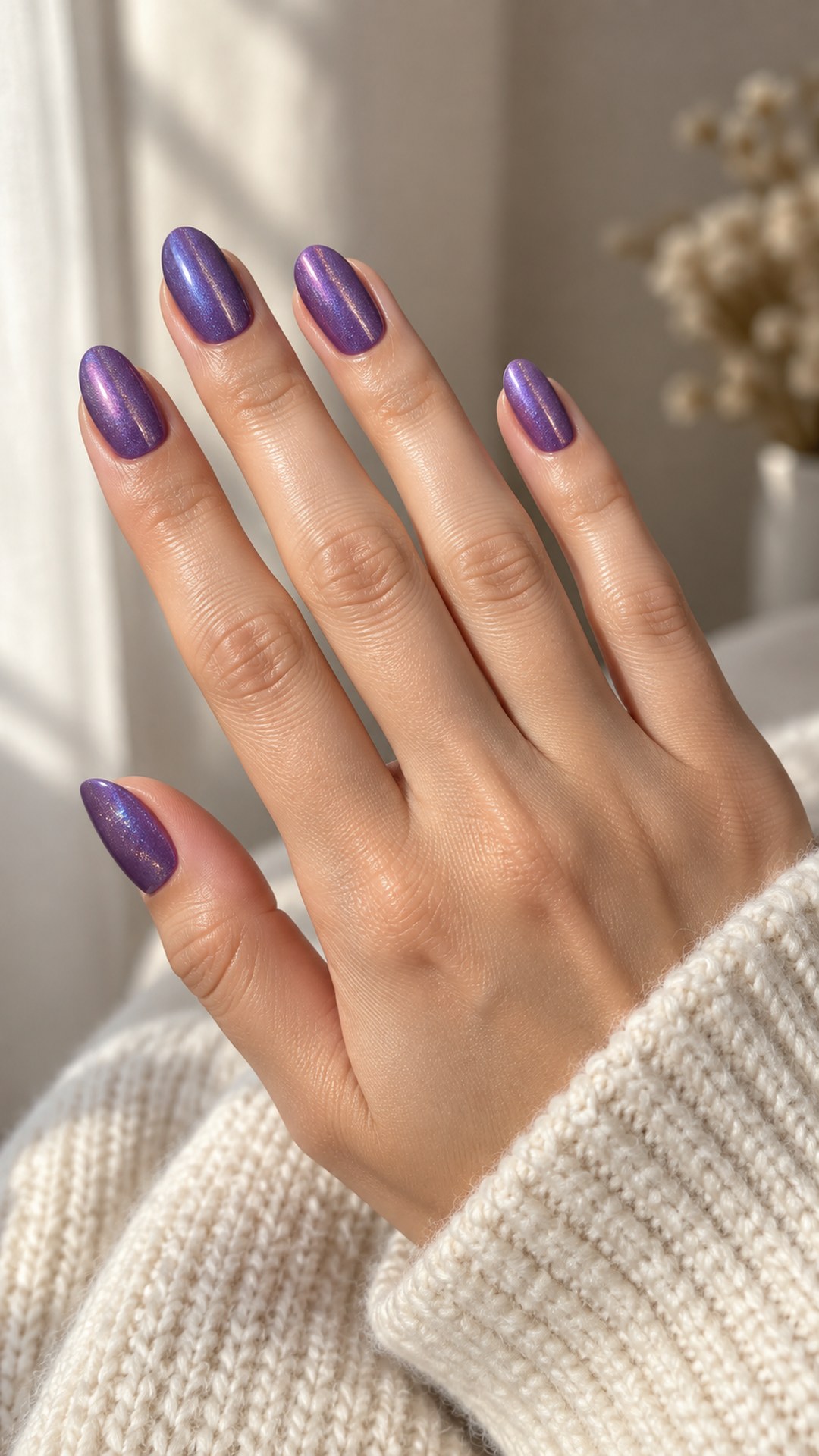 purple nail designs — Violet Shimmer Nails
