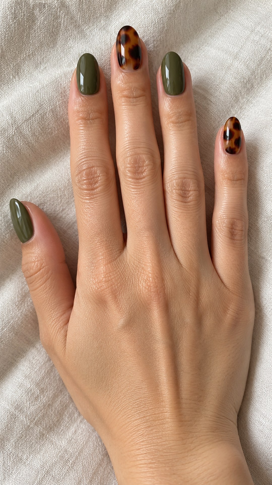 tortoise nails — Olive Nails with Tortoise Accents