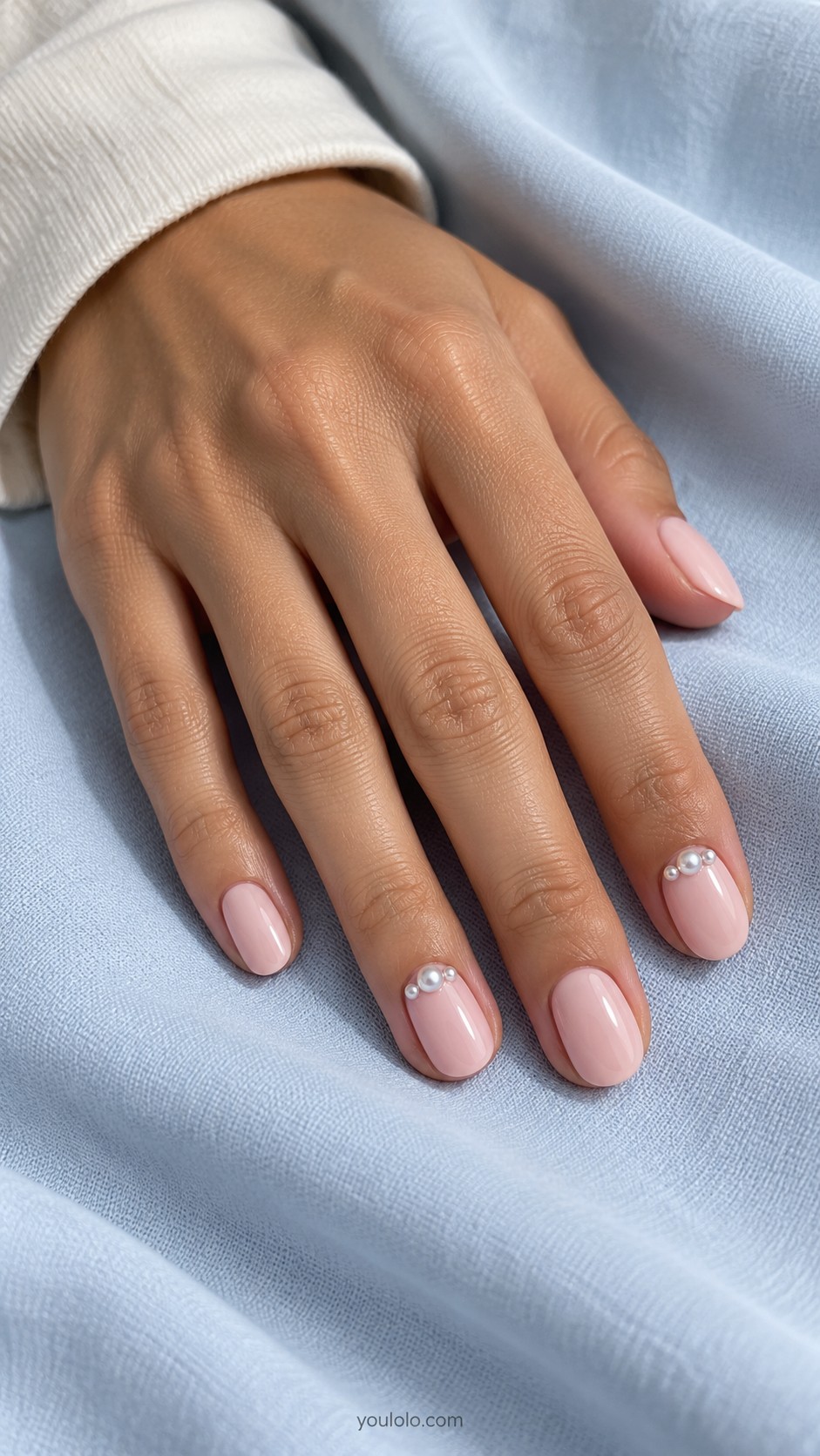 New Year nails — A Pearl Cuticle Accent