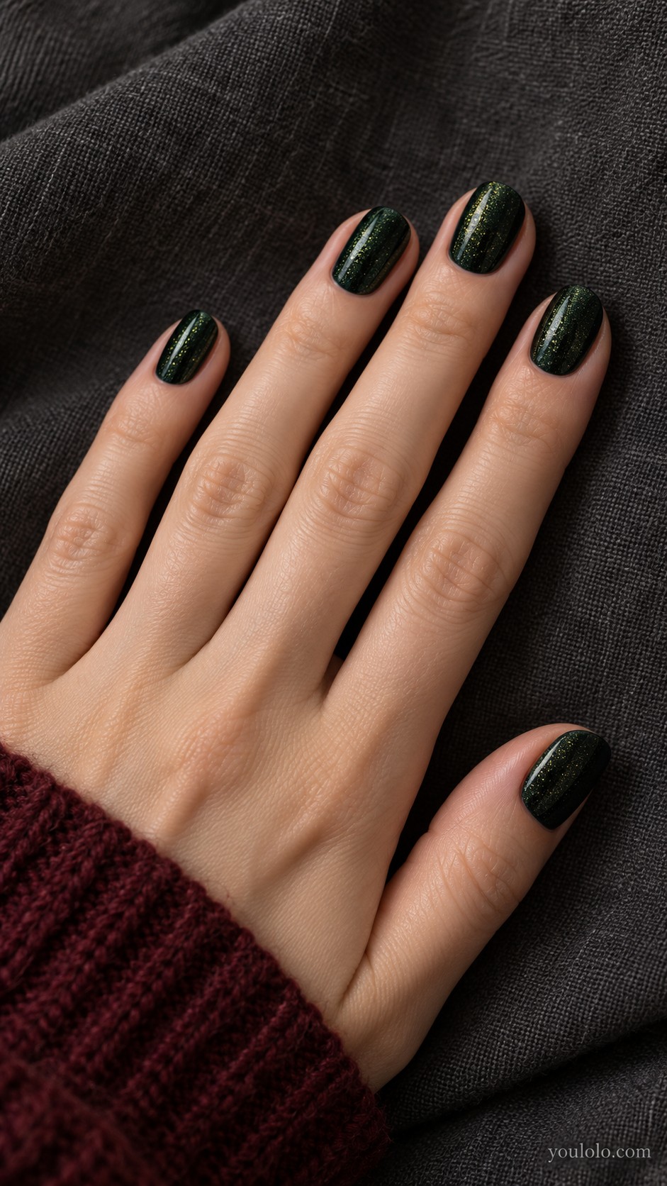 Christmas nails — Midnight Green Shimmer
