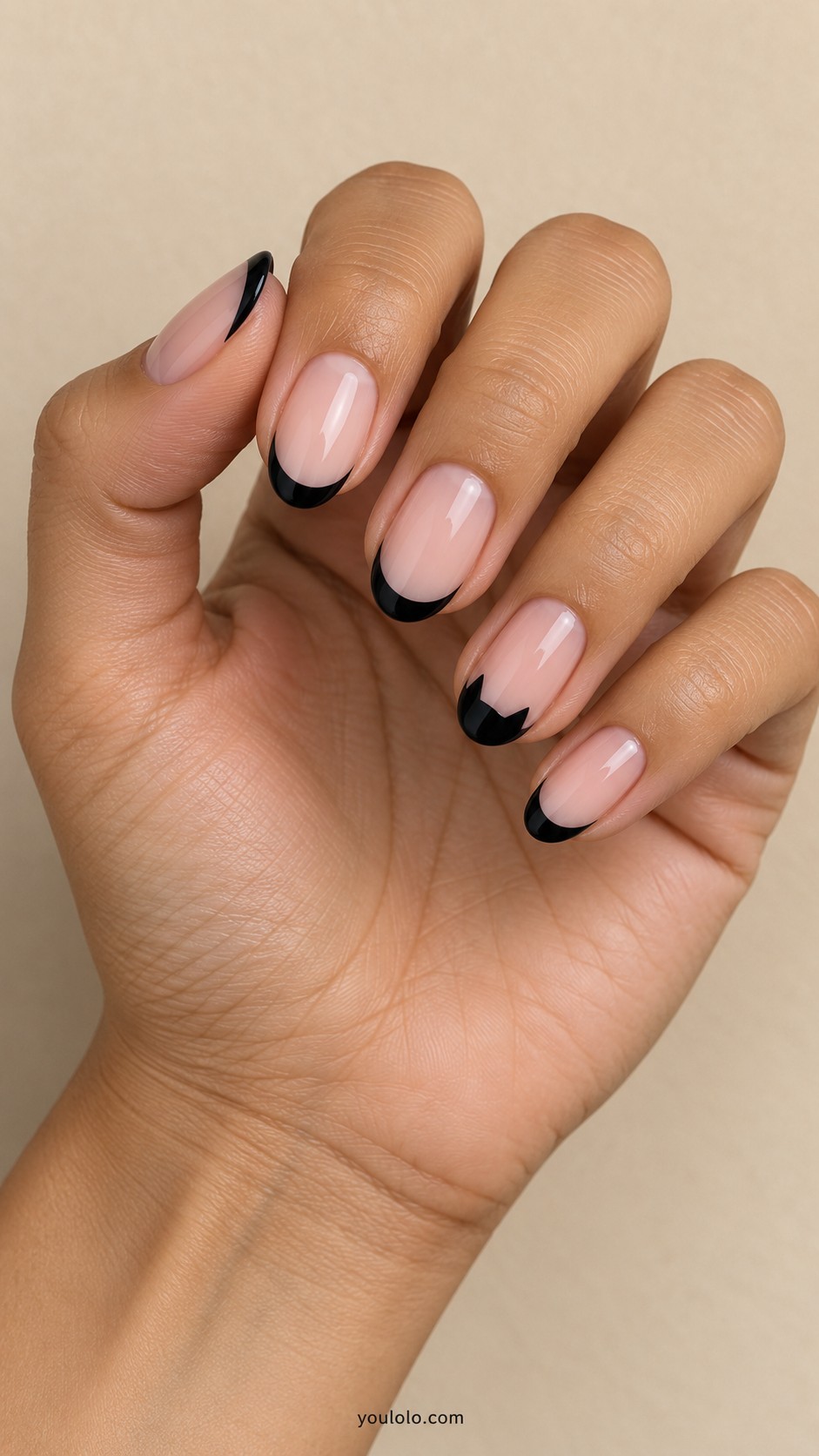 October Nails — Black Cat Ears French
