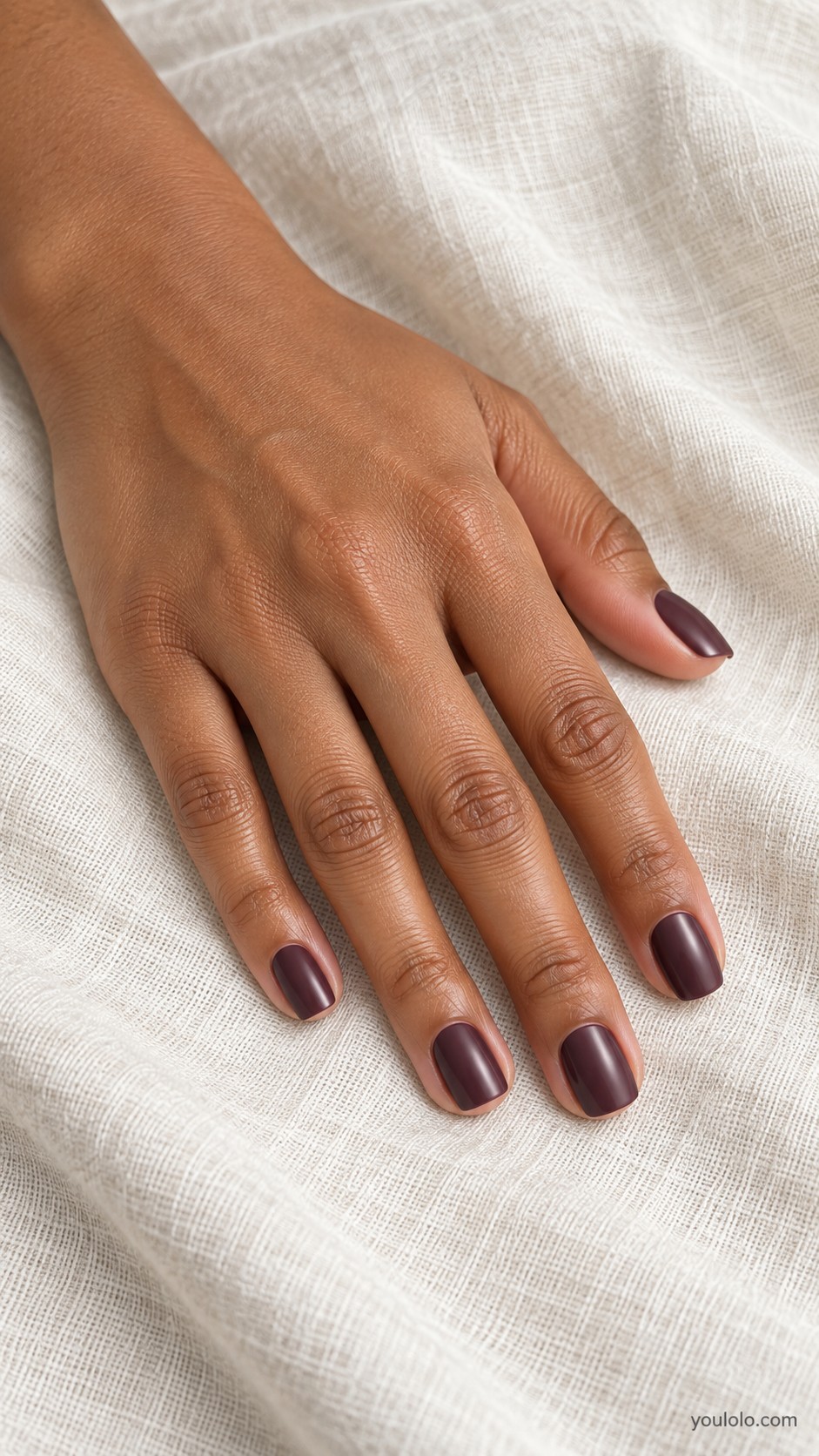fall nail ideas — Soft Aubergine Satin