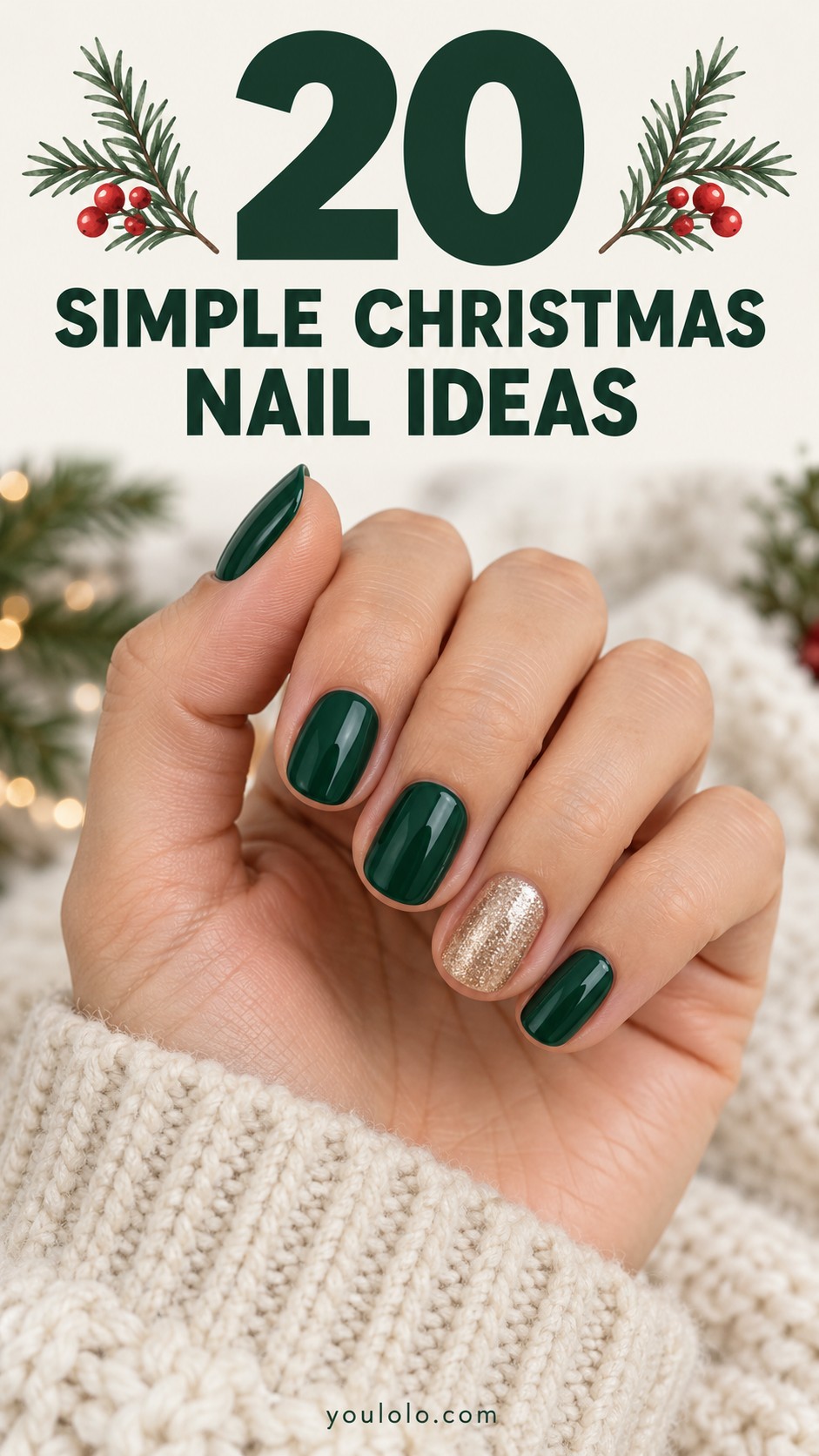 20 Simple Christmas Nails: Beautiful Holiday Ideas