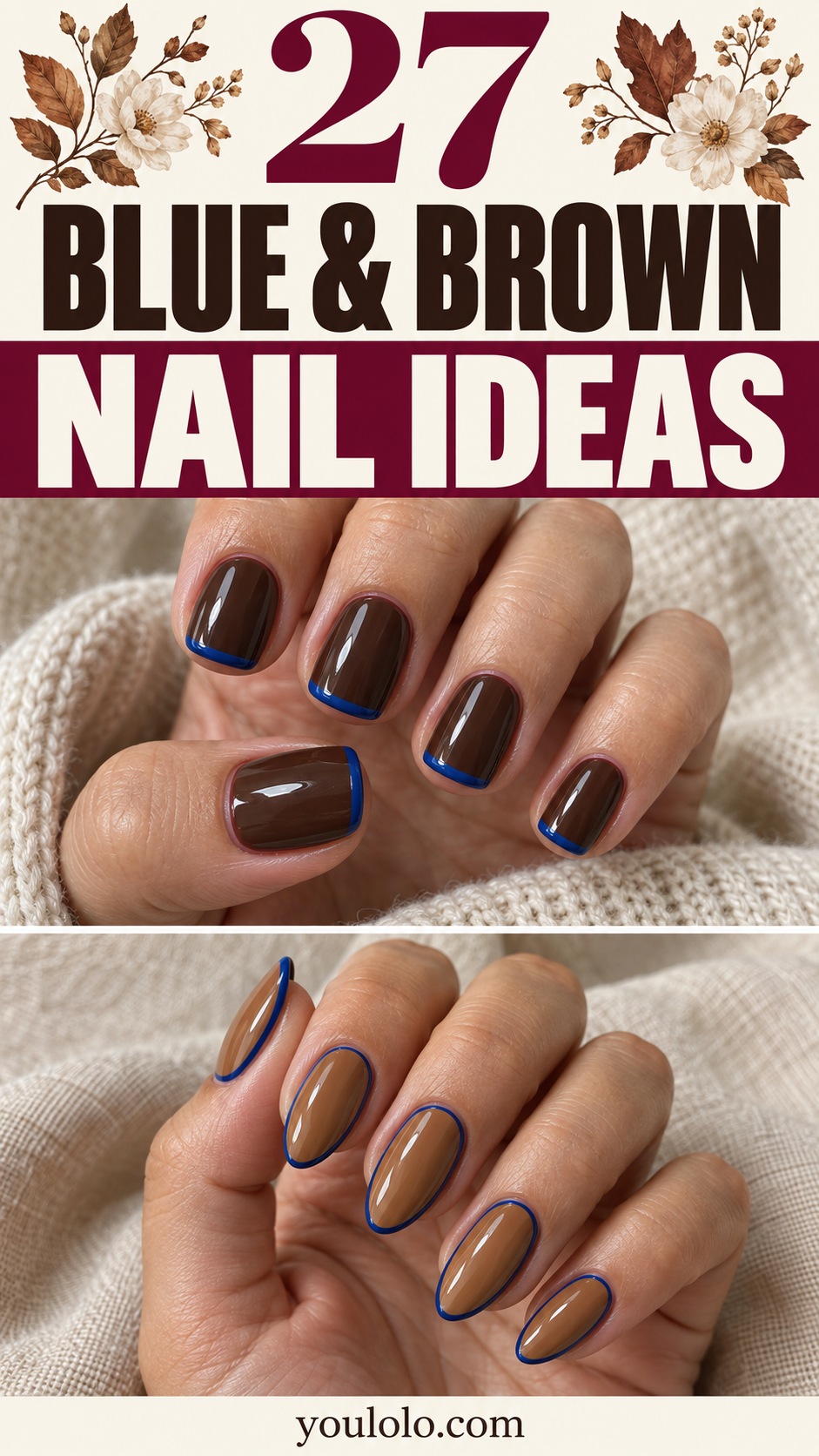 27 Blue and Brown Nails: Beautiful Color-Pairing Ideas
