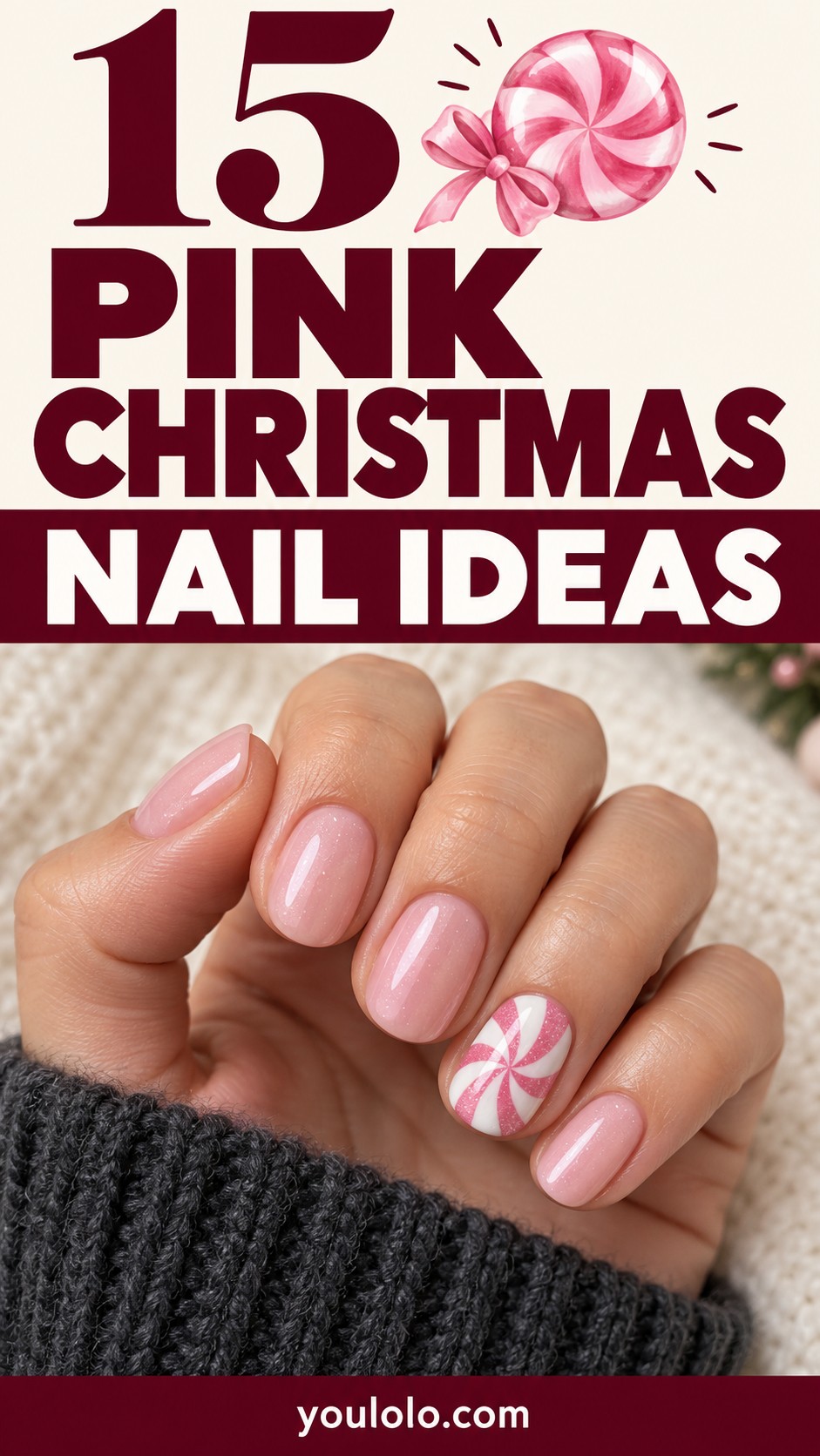 15 Pink Christmas Nails Ideas for a Sweet Holiday Look