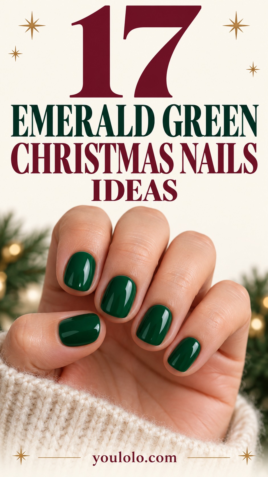 17 Emerald Green Christmas Nails for Holiday Outfits