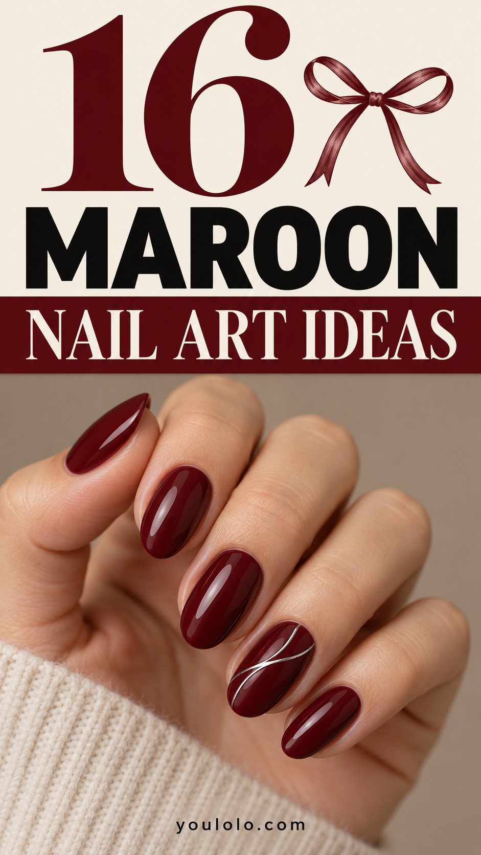 16 Maroon Nail Art Ideas with Rich Color and Fine Details