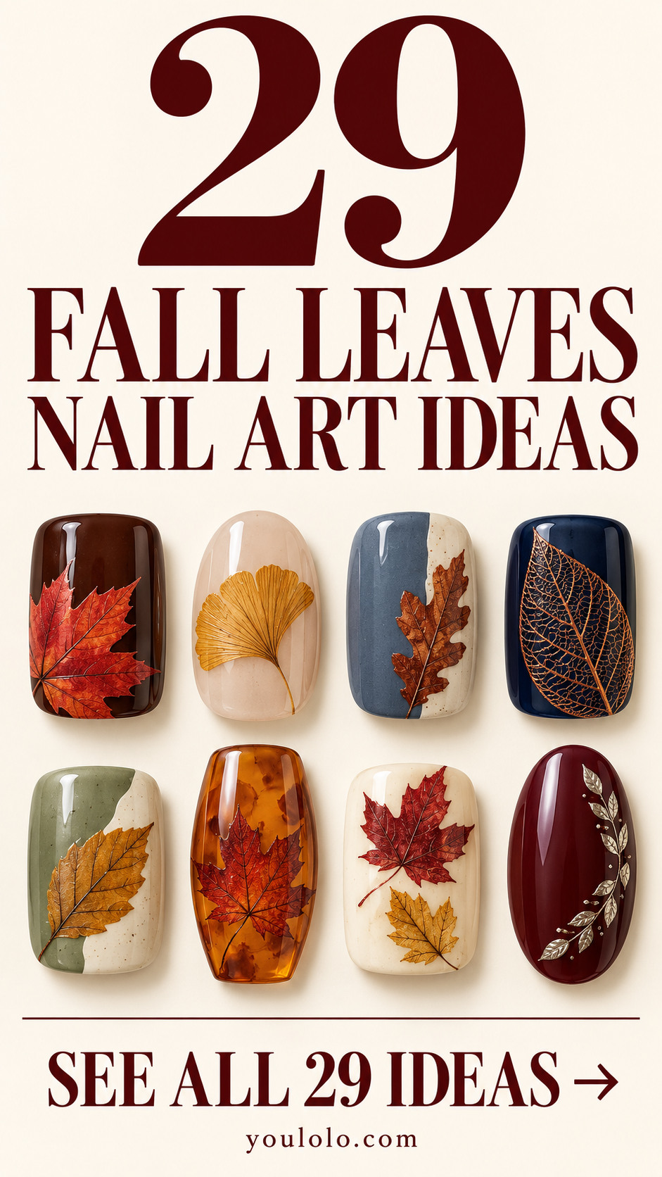 29 fall leaves nail art with a selection of nail art designs