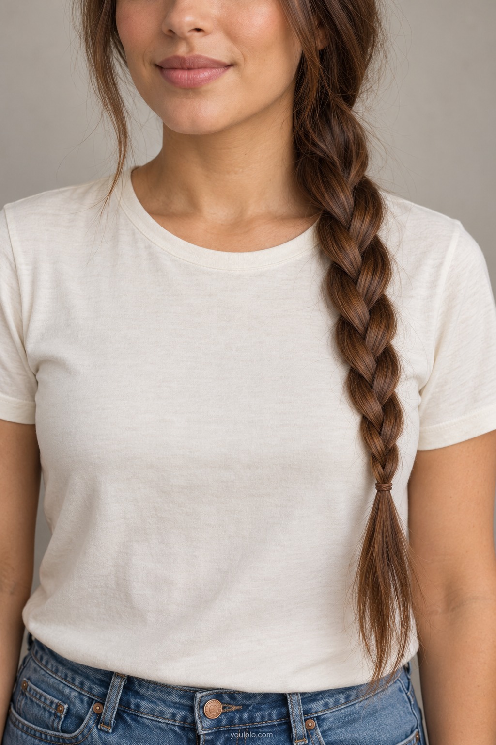 The finished result: a simple three-strand side braid.