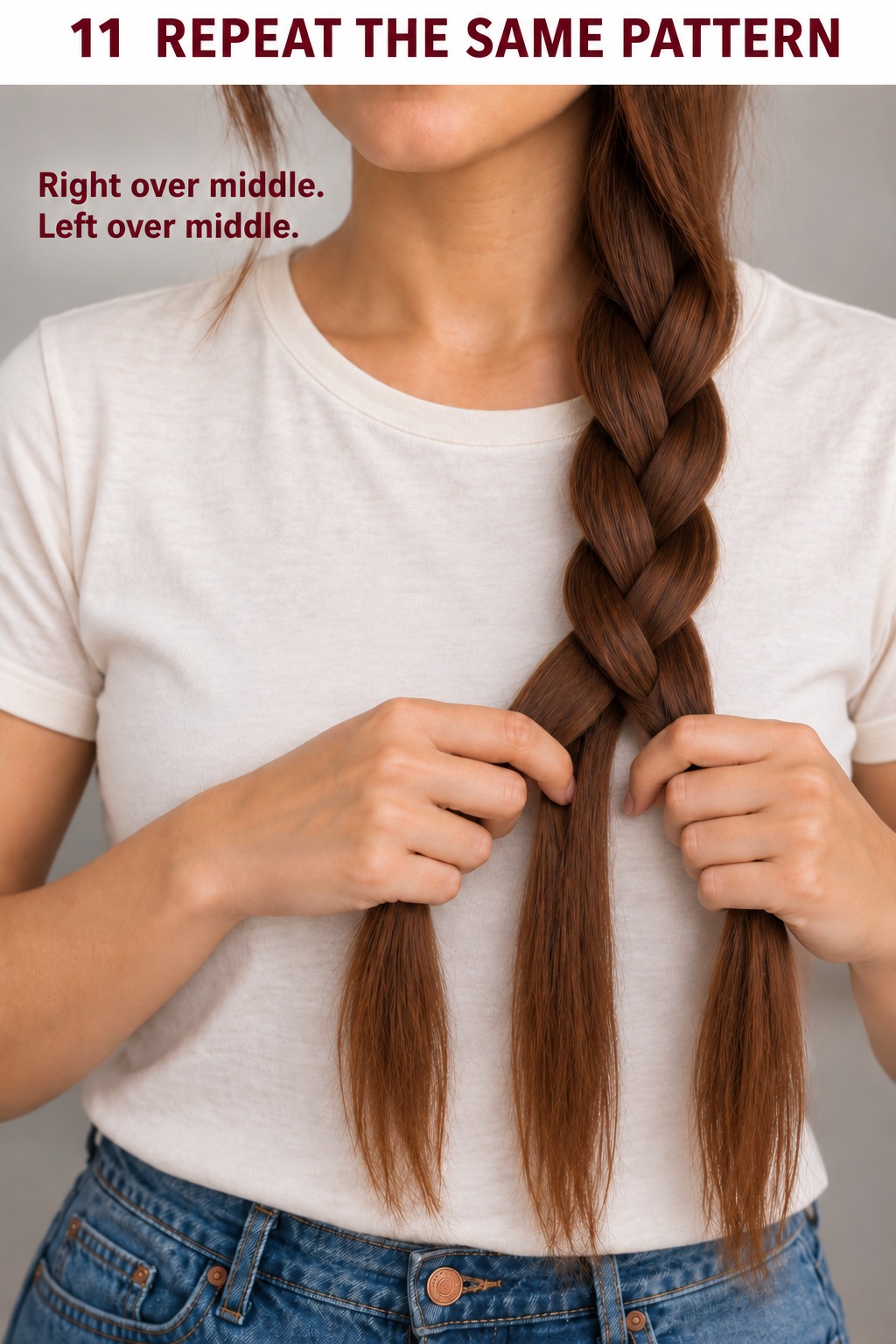 Step 11: Repeat the pattern down the length.